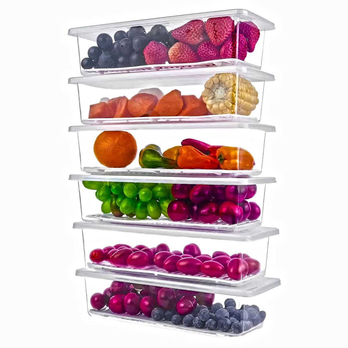 1500ml 6 Stackable Fridge Storage Container