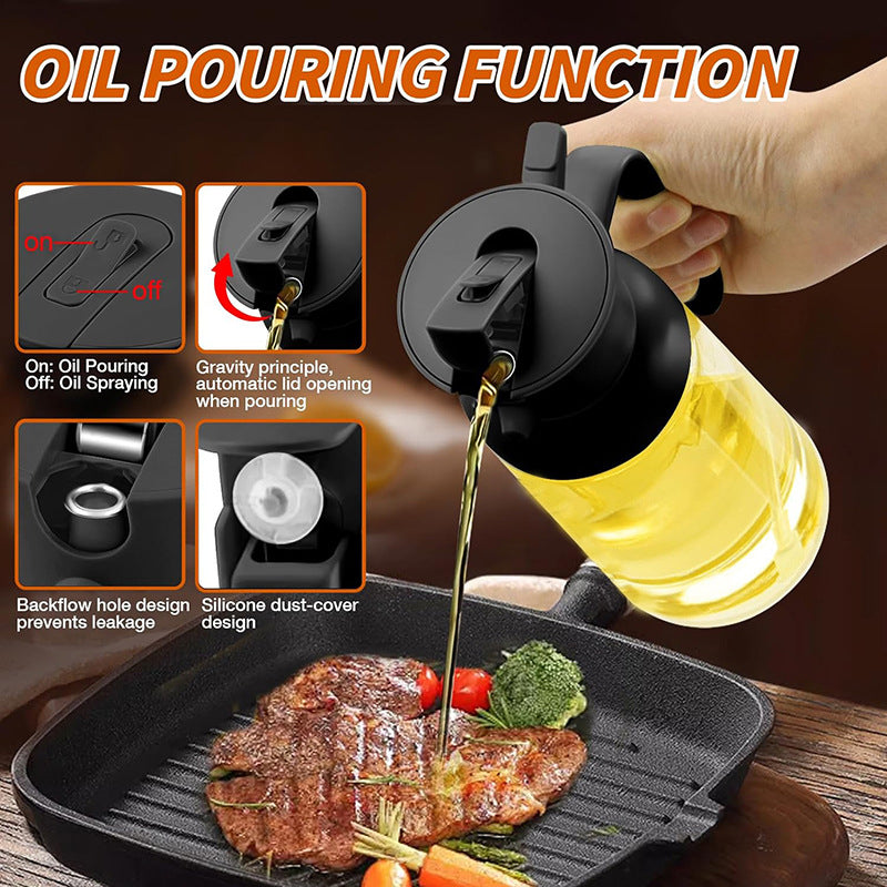 2-in-1 Glass Oil Sprayer and Dispenser