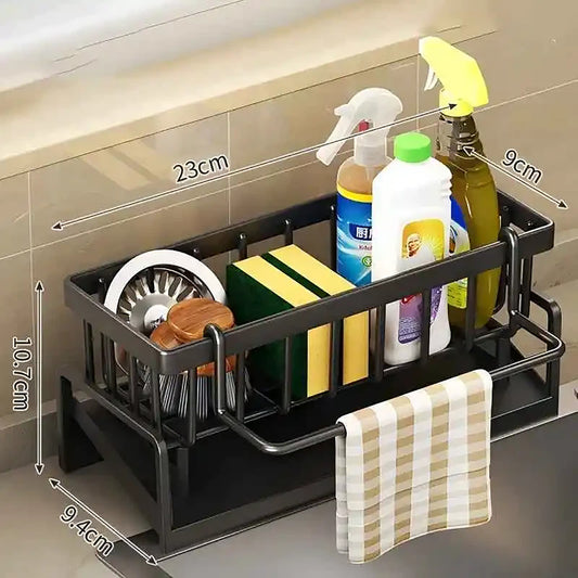 Metal Kitchen Sink Organizer with Auto-Drain Tray