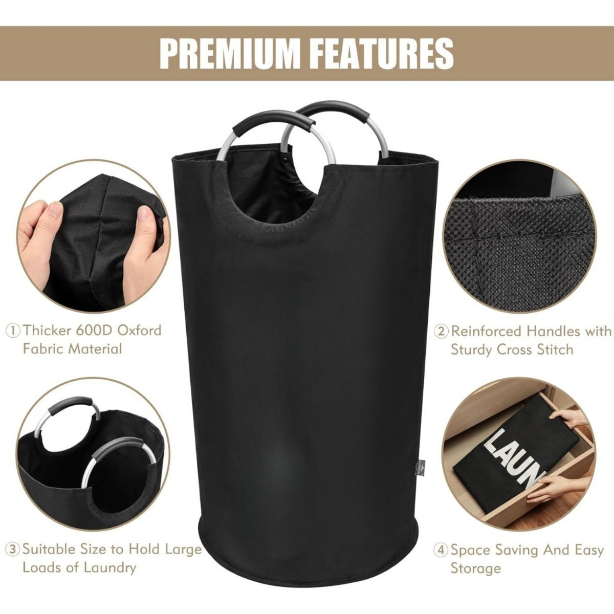 Space-Saving Foldable Laundry Organizer Bag